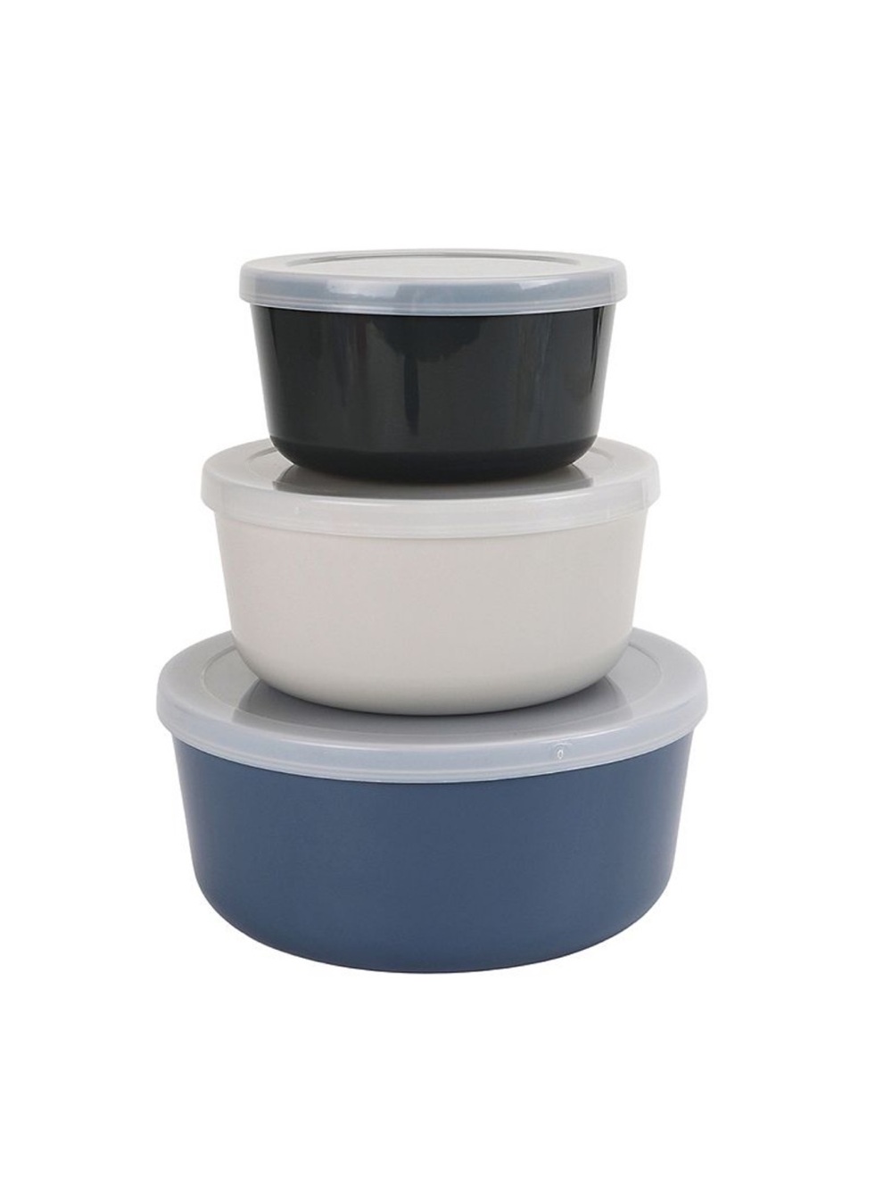 The Big One White Storage Bowl Set with Clear Lids. Set of 3